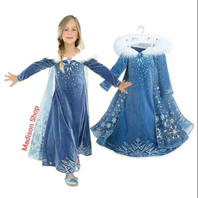 Kostum Frozen 2 Elsa Gaun Dress Kostum Elsa Cosplay Baju Halloween Kostum Party Kado Anak Murah