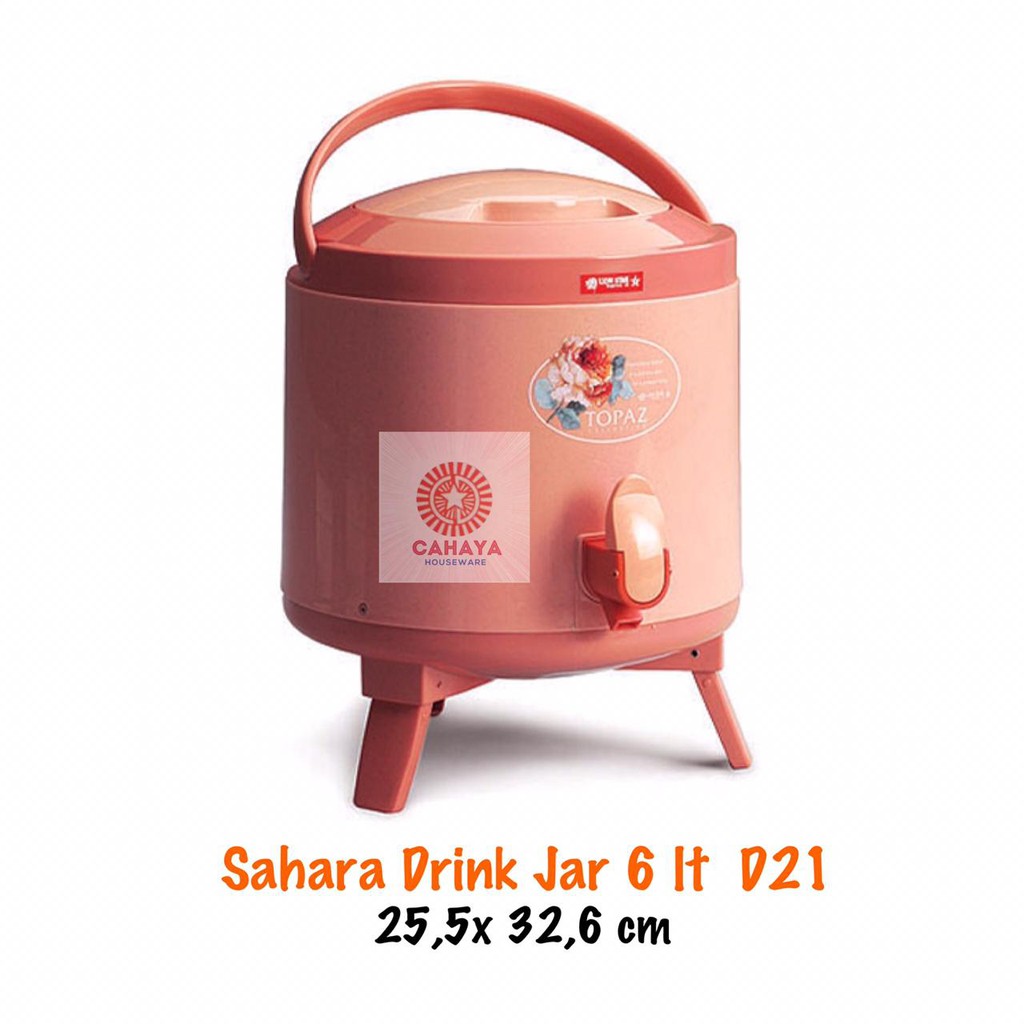 Thermos/ Termos Air Panas/ Jumbo Cooler Sahara Drink Jar 6Liter D-21 Tempat Minum LION STAR