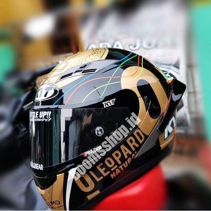 KYT Falcon Repaint Leopard Gold paket ganteng