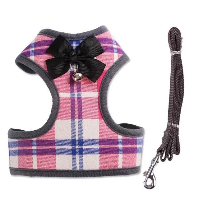 Harness Bow Tie dengan Tali Untuk Anjing dan Kucing