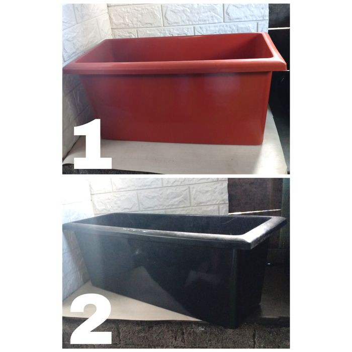 pot persegi panjang plastik - Hitam Murah