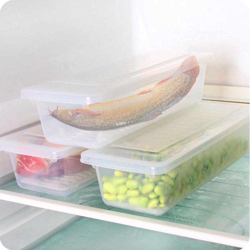 【 ELEGANT 】 Wadah Penyimpanan Sayur Tetap Segar Alat Dapur Transparan Anti Lembab Dengan Tutup Plastik Kulkas Organizer