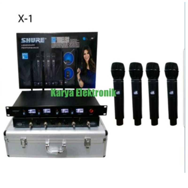 MIC WIRELESS SHURE X1 MIC WIRELESS SHURE 4 MIC PEGANG X1 MIC WIRELESS SHURE X 1