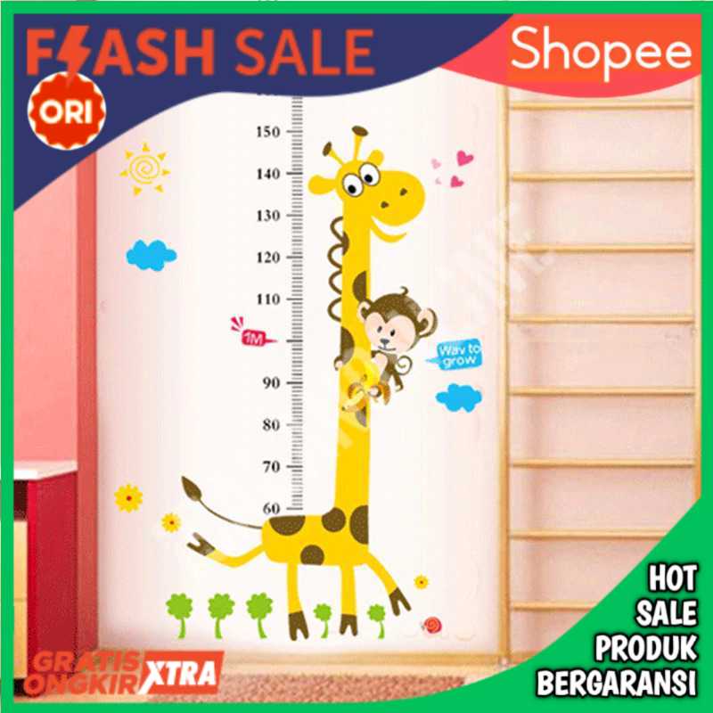 

NieNie Sticker Wallpaper Dinding Cartoon Giraffe Ruler 50x70cm - CZ64