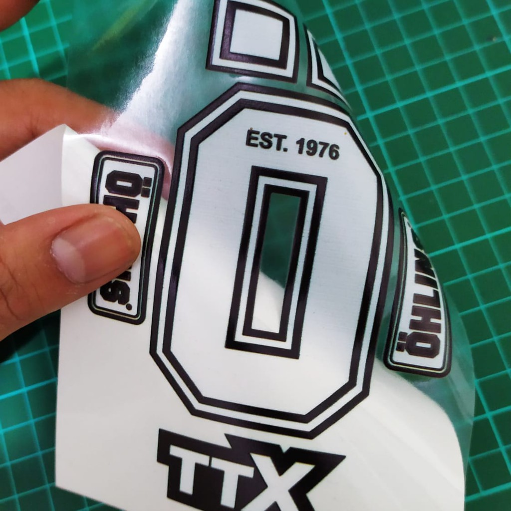 Sticker Stiker Shock Usd Ohlins White Ink