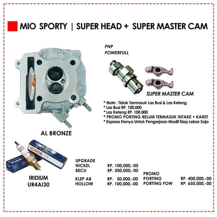 Jual Super Head Albronze Cam Brt Mio Sporty Shopee Indonesia