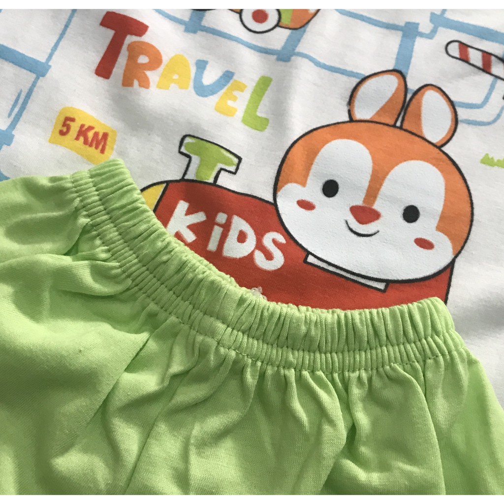 Alecangstore- Setelan Kaos Oblong Bayi / Anak KUTUNG Motif Gambar Random TRALALA umur 3 - 18 bulan