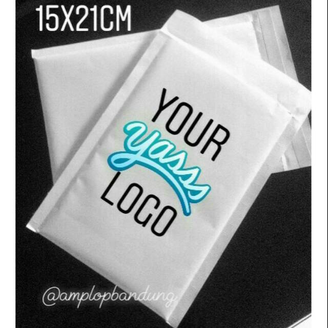 Custom cetak logo amplop padded envelope bubble mailer 15X21cm