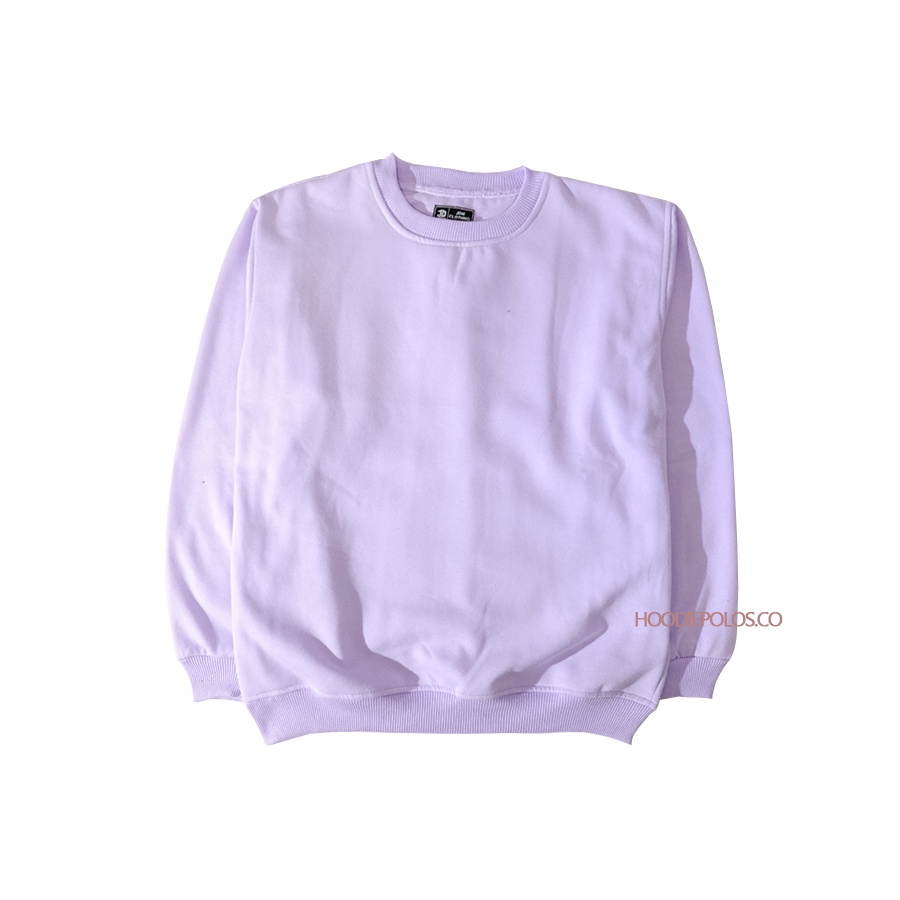 CREWNECK BASIC POLOS PRIA WANITA SIZE M L XL XXL-Lilac Crewneck