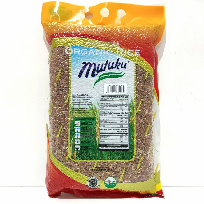 

978Eq10W Organic Rice Mutuku Ss Red 2 Kg Beras Merah Organik Mutuku WQ12