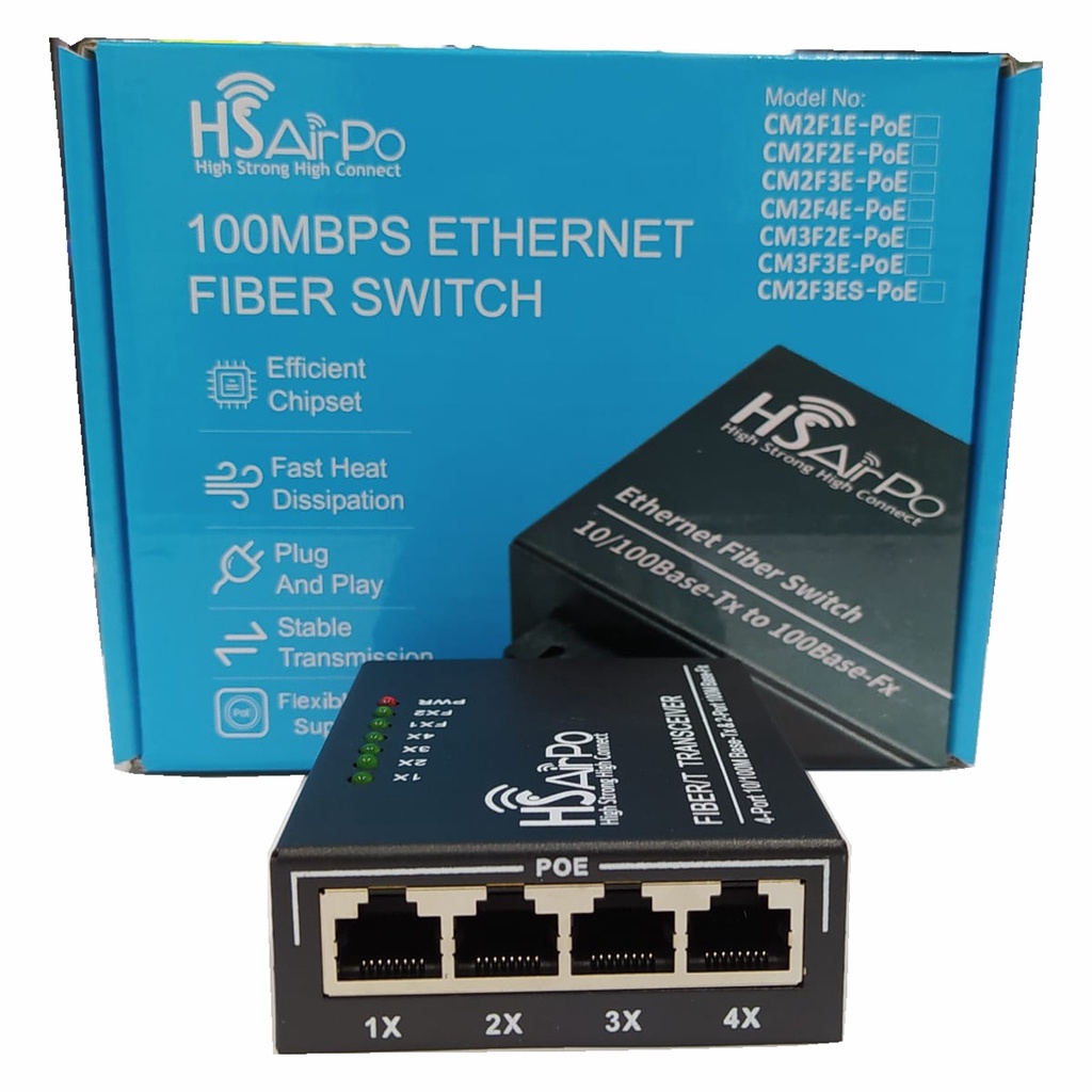 Jual HSAirpro Media Converter CM2F4E (2 FO 4 LAN) Shopee Indonesia