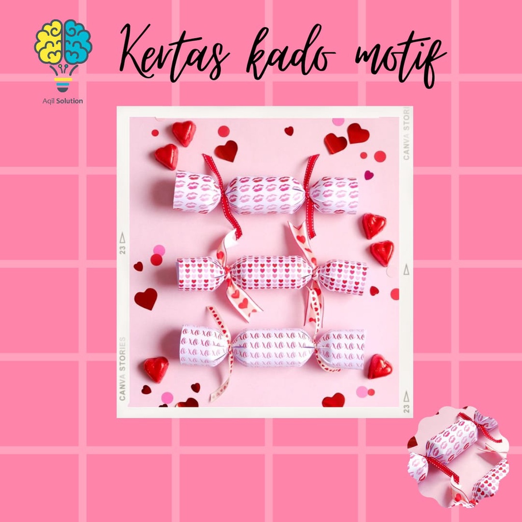 (isi=10) Kertas Kado Motif Pinky