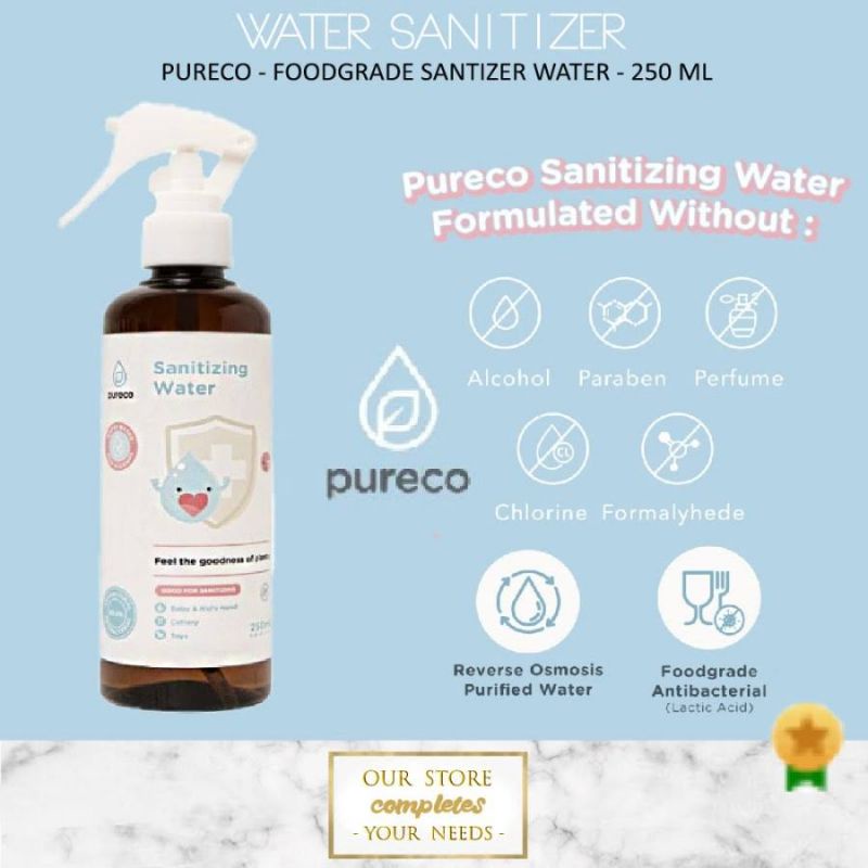 Pureco Sanitizing Water Antibacterial Baby - Pureco Sterill Alat Makanan Bayi - Antiseptik Spray Food Grade Bayi