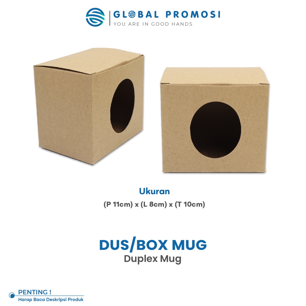 Dus/Kardus/Box Mug Coklat Polos Kotak Duplex