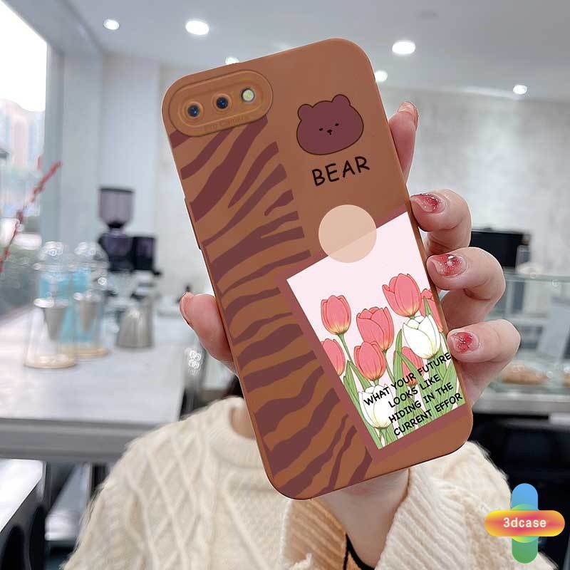 Casing Soft Case OPPO A95 A54 A15 A5S A3S A16 A7 A5 A9 A31 A53 2020 A12 A1K A16K A54S Reno 4 5F 4F A74 A15S A52 A11K A92 A35 A11 A93 A32 A72 A94 A53S F17 PRO A16S A12S Fashion Chocolate Heart Bear Angel Eyes Camera Protector Back Cover