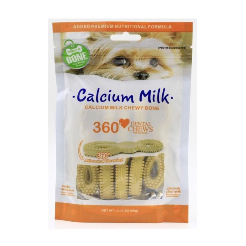 Dog Dental Chews Calcium Milk 90gr - Dog Snack Cemilan Anjing