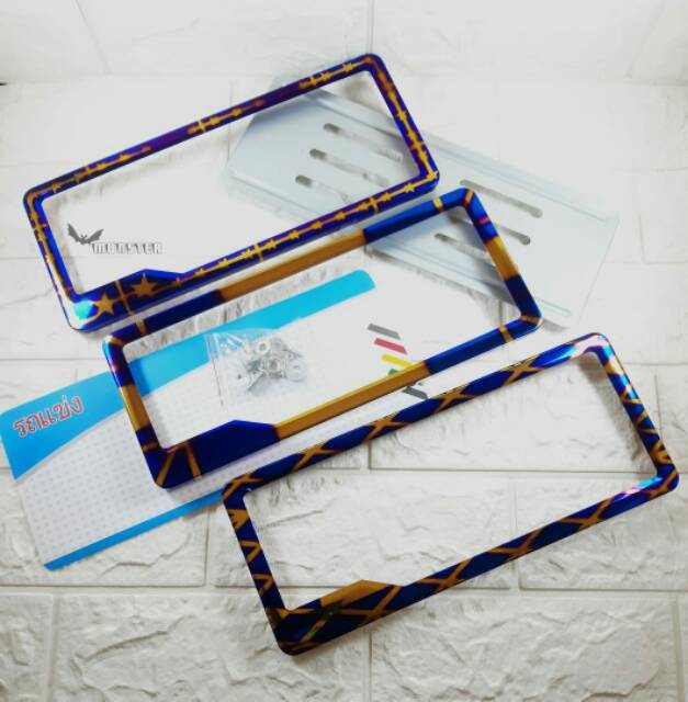 Bingkai plat nomor cover plat nomor Twotone 2tone blue x New asli bakaran