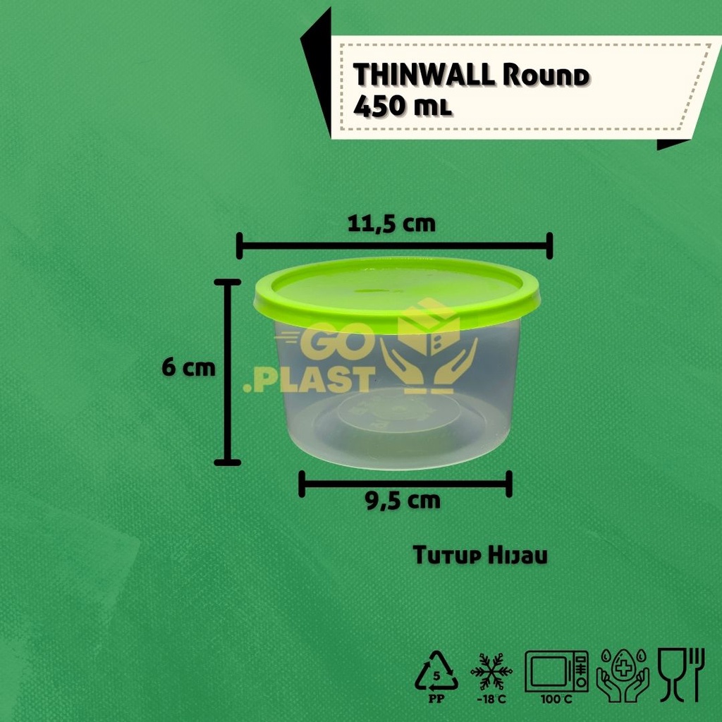 THINWALL BOWL 450 ML / MANGKOK MAKAN PLASTIK 450 ML ISI 12PCS
