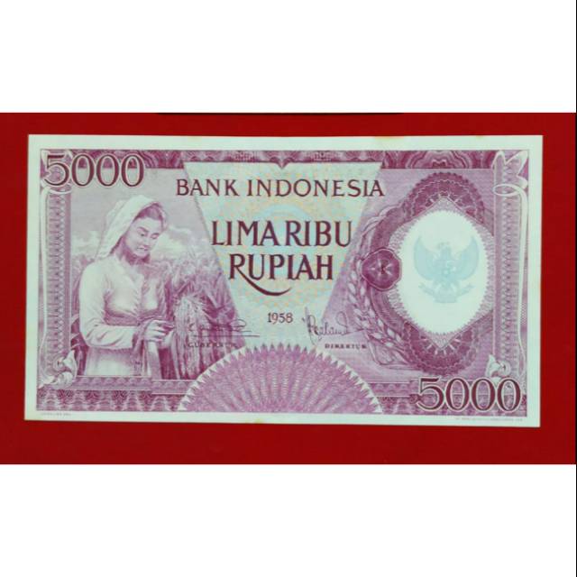 UANG KUNO 5000 RUPIAH Seri Pekerja Violet