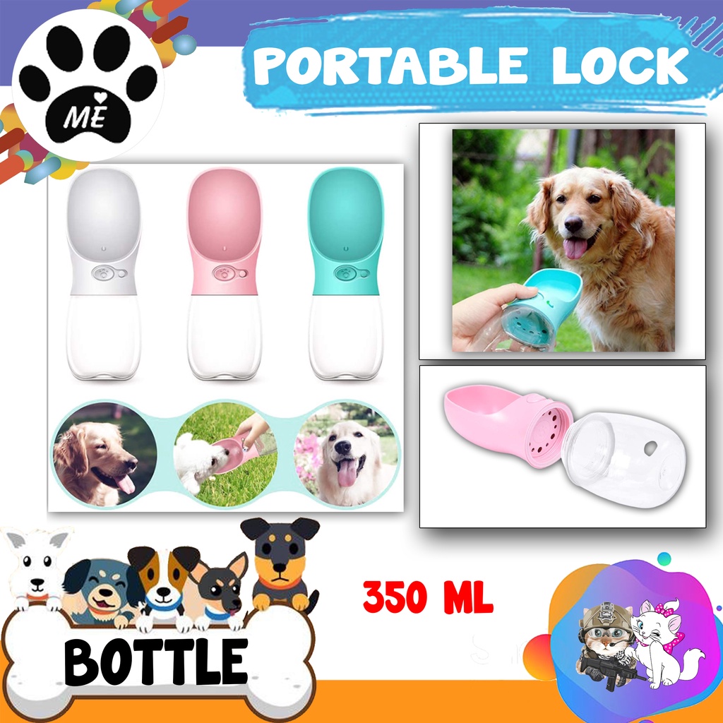 Botol Minum Anjing Kucing &quot; Lock System 350 ml &quot; Tempat Minum Reptil