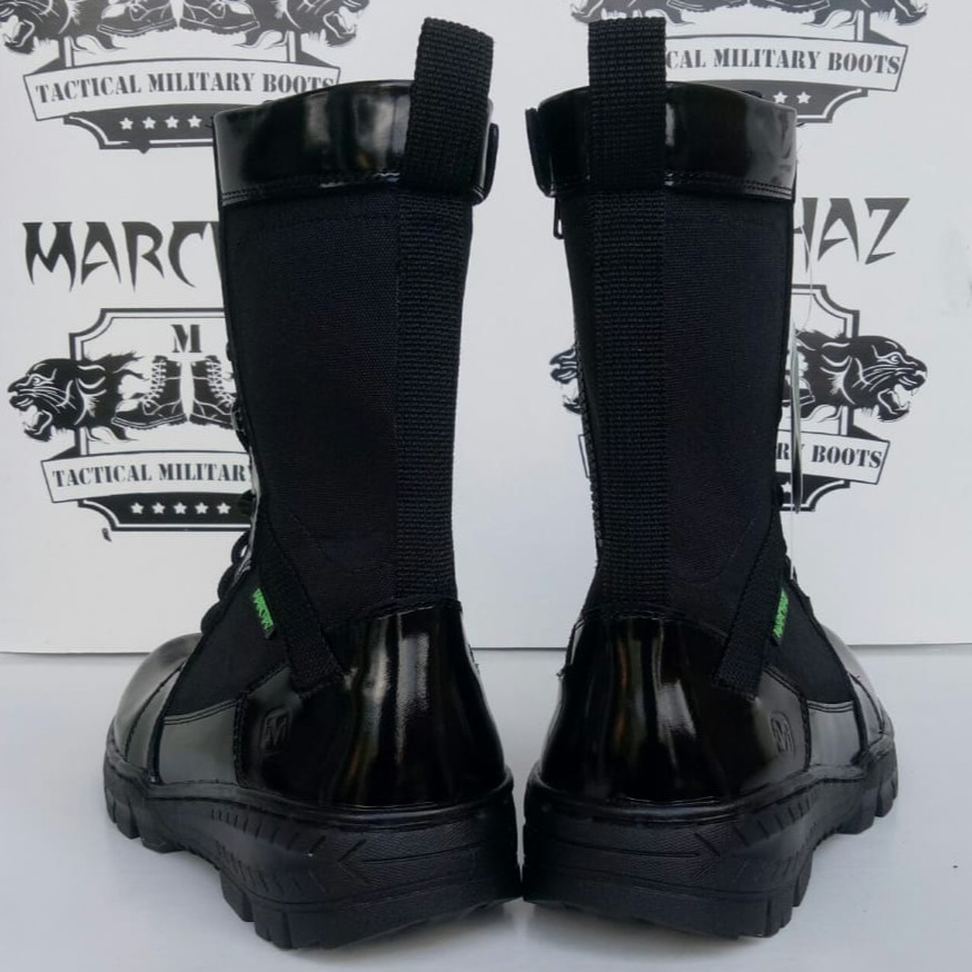 Sepatu PDL Kulit Asli Kilap Merk MARCHAZ Sepatu PDL Tni Polri Security Satpam Sepatu Boots Pria