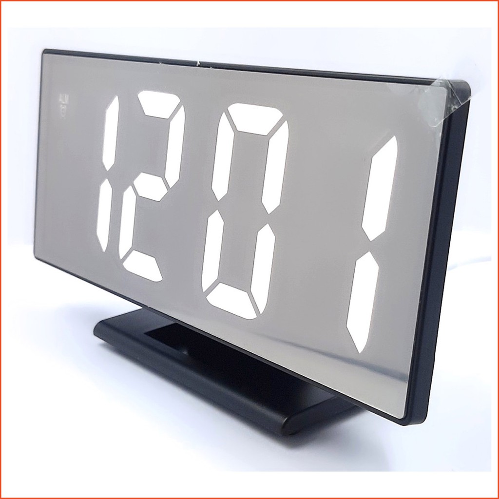 Sonifer Jam Meja Digital DS-3618L Led Weker Alarm Clock Mirror Putih