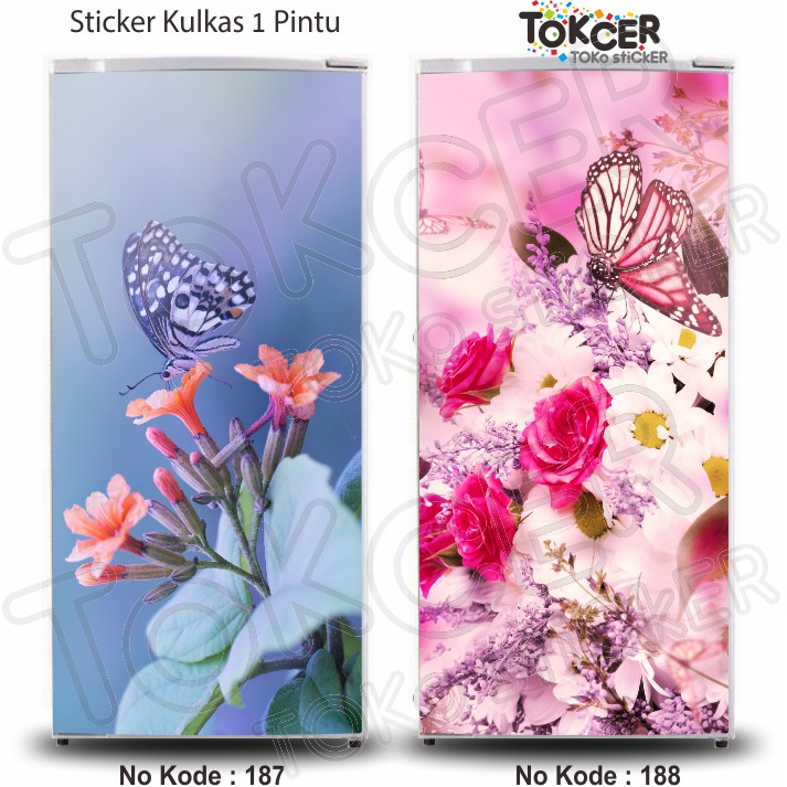 Stiker Kulkas 1 Pintu dan 2 Pintu KUPU-KUPU