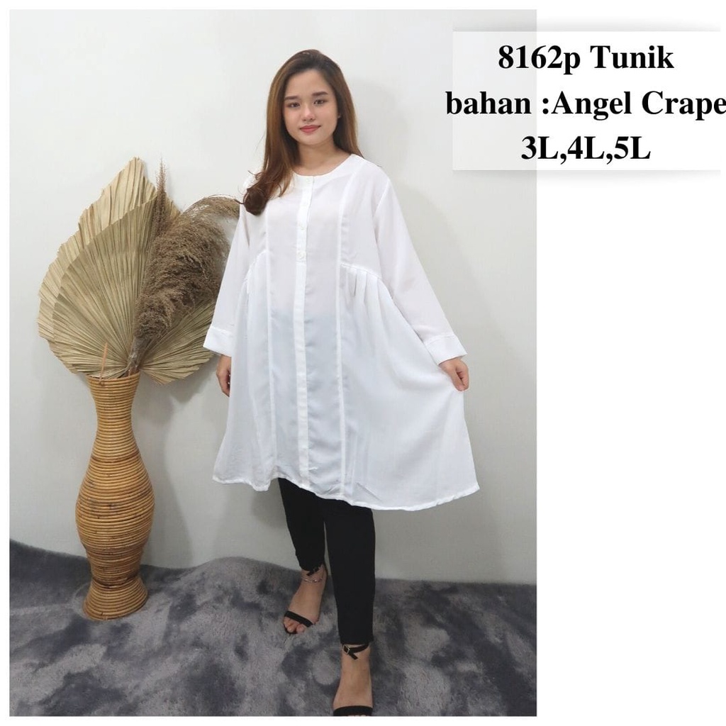 TUNIK WANITA PUTIH JUMBO/TUNIK PUTIH JUMBO/TUNIK CANTIK/ TUNIK KEKINIAN/BAJU TUNIK/LONG TUNIK/TUNIK 