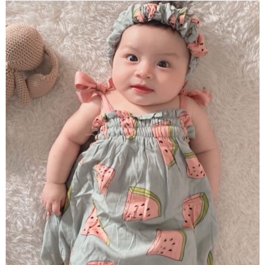 SALE 10.10 plazababyku BBB DRESS NICOLE dress anak perempuan bayi motif bunga lucu free headband