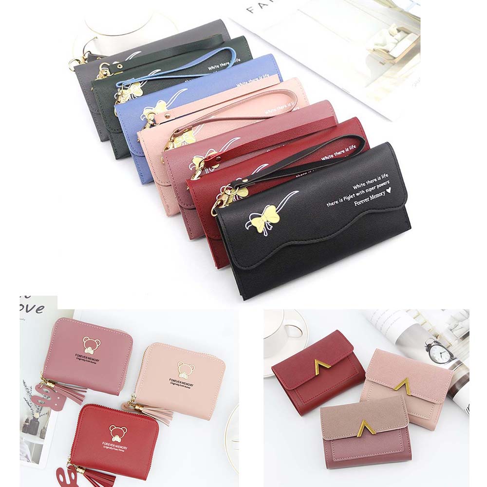 DOMPET WANITA 2 RESLETING PREMIUM PINK KULIT BESAR PANJANG IMPORT KOREA TALI FASHION CORYTA