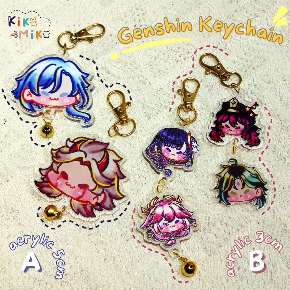 MODEL A | PO Keychain Genshin Impact Gantungan Kunci | Yae Ayato Ganyu Kuki Heizhou Zhongli Xiao