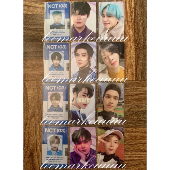 MD Universe 3 ID Card + Photocard set Selca Concept Jungwoo Jaehyun Taeyong Doyoung Haechan Yuta Che