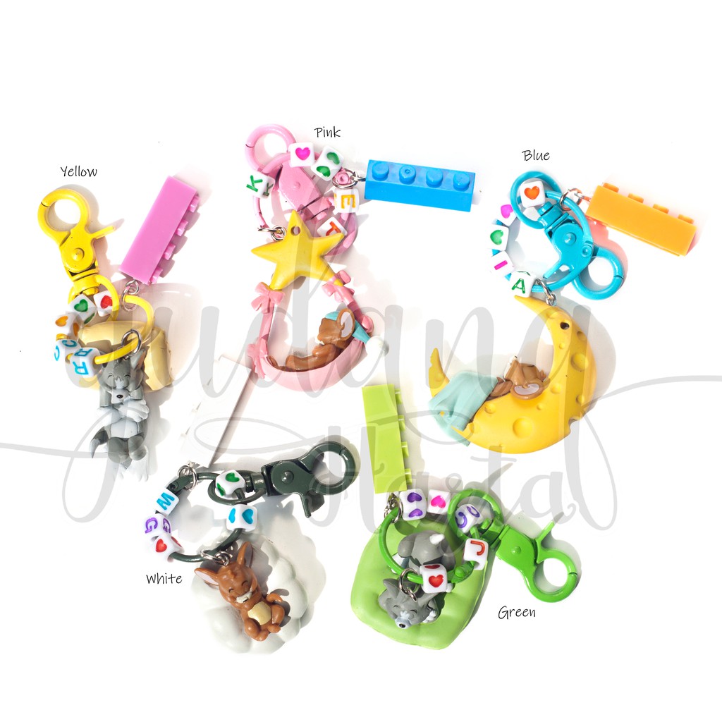 Gantungan Kunci Karakter Kartun Jepang Cat And Mouse Keychain Kucing Tikus Unik GH 302127