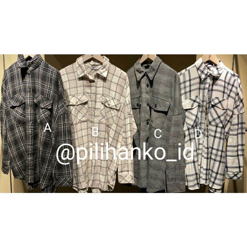Kemeja Stradivarius Original Oversize Shirt Strip