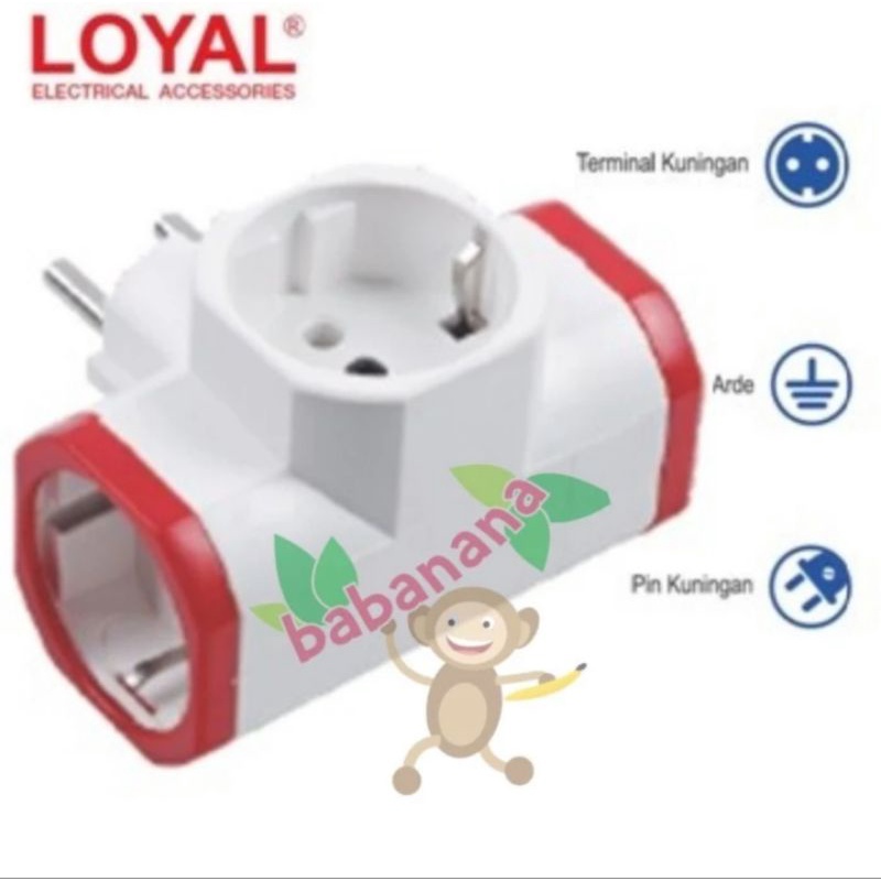 Loyal LY 912 SNI cabang 3 T saklar lampu colokan steker listrik