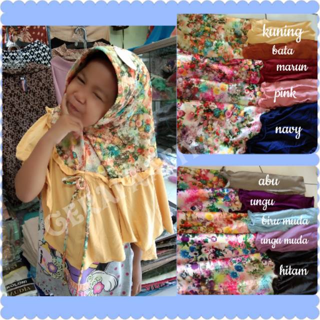 Hijab Instan Anak Jersey Motif