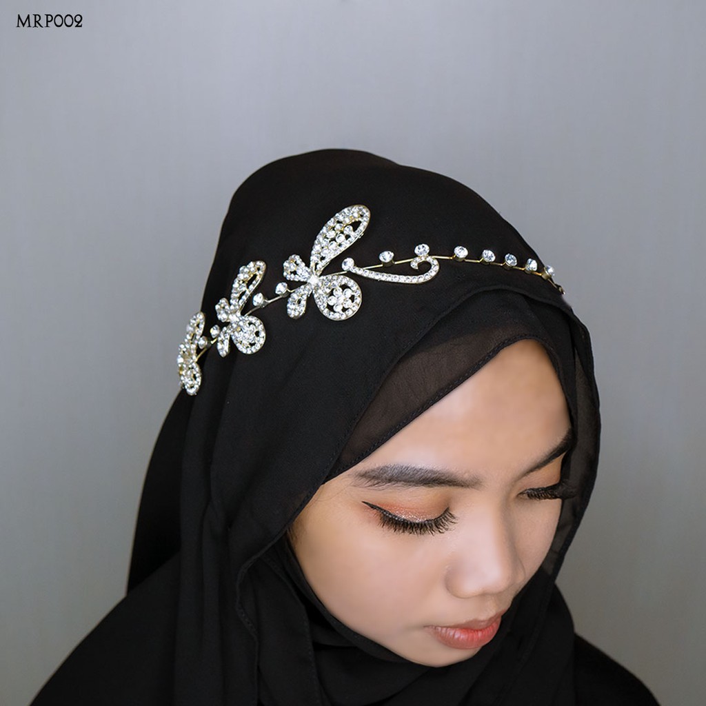 [BEST SELLER] EXCLUSIVE TIARA SILVER KUPU HIJAB ASESORIS PENGANTIN MRP002