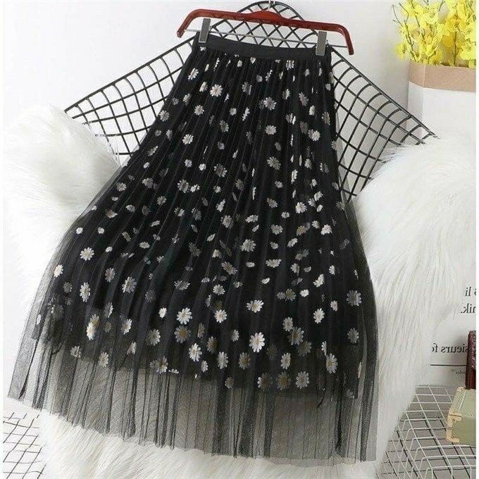 Rok Tutu Korea Import / Maxi Skirt Motif Bunga