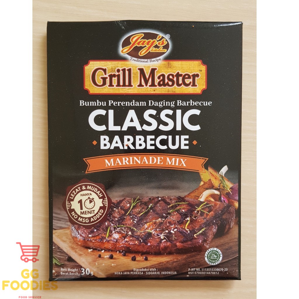 

Jay's Grill Master Classic BBQ Marinade Mix 30 GR NO MSG HALAL MUI