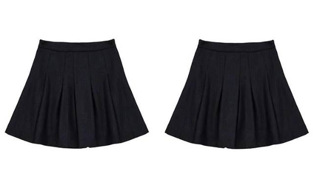 Mini Skirt Pleated Plain Rok Lipit Wanita 1019 (S-XL)