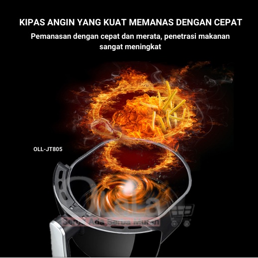 Air Fryer 2L Mesin Penggoreng Tanpa Minyak OLL-JT805-2L