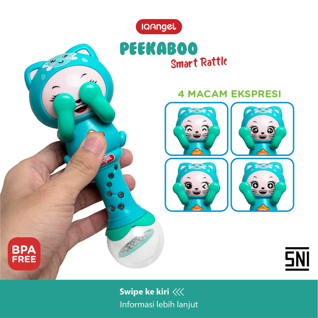 IQ ANGEL Peek A Boo Smart Rattle - Mainan Edukasi Bayi / PeekABoo / mainan motorik