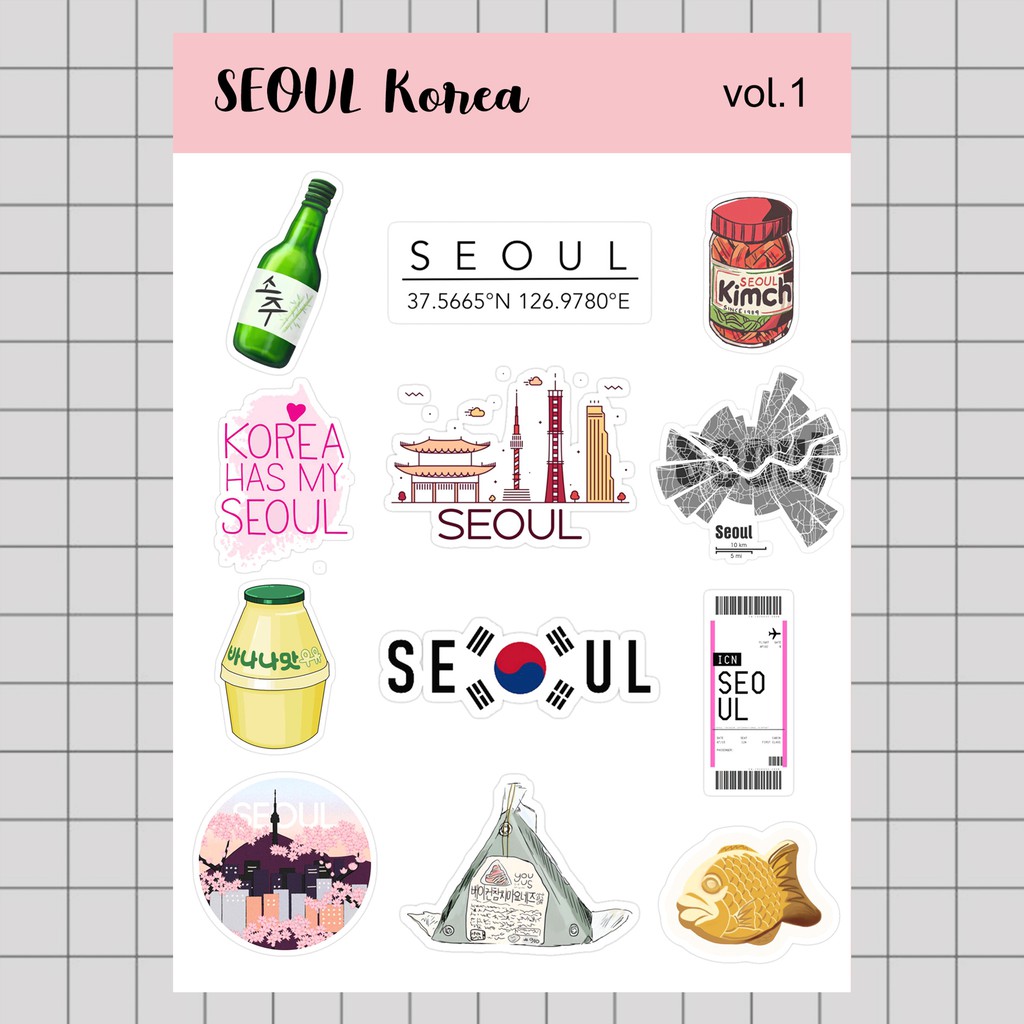 

Stiker Tumblr HP aesthetic / Stiker Laptop custom / stiker HP / Stiker Kpop | SEOUL VOL. 1