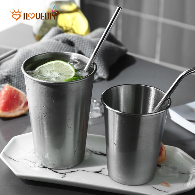 Gelas Minum Bahan Stainless Steel Ukuran 30-330ml Untuk Dapur / Restoran