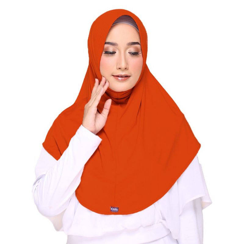 BERGO ELZATTA KERUDUNG HIJAB JILBAB KRUDUNG BERGO INSTAN  LANGSUNG POLOS PUTIH HITAMELZATA ZARIA CASUAL ELZATTA-Teacotta - 208