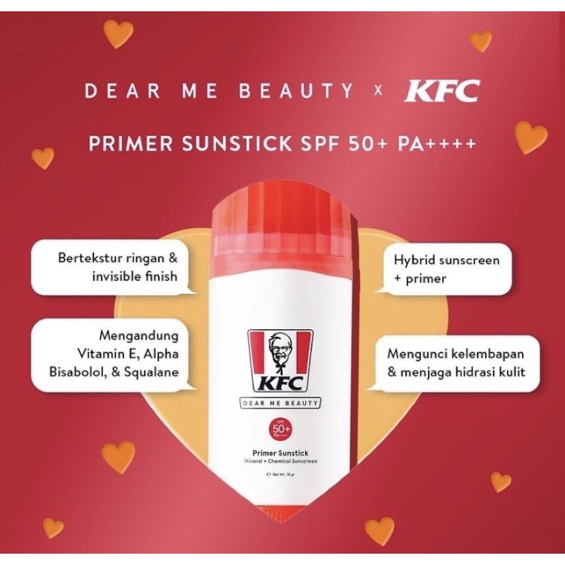 Dear Me Beauty X KFC Sunscreen Primer Sunstick SPF 50+ PA++++