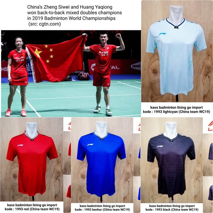 Baju badminton Lining 1993 kaos badminton lining gradeori import murah