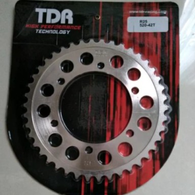 Yamaha R25 Gir Gear  Belakang Silver / TDR Rear Sprocket Silver 520 42T 43T 44T 45T 46T 47T  For R25-1