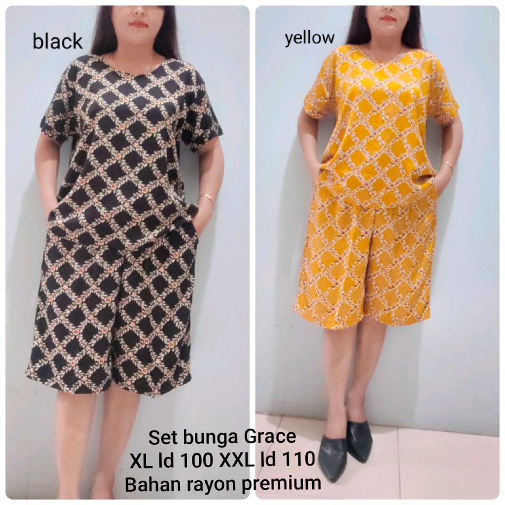 Setelan wanita. kulot batik BUNGA GRACE.bahan RAYON PREMIUM