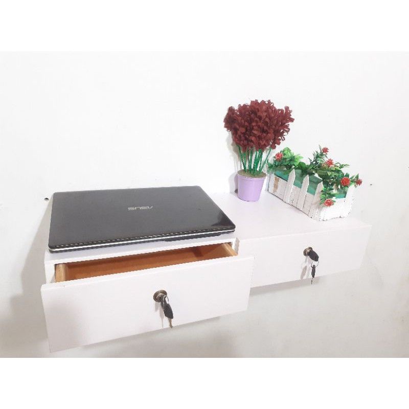 (70X25X12) Rak Dinding Laci| Meja Rias Minimalis + Kunci Laci